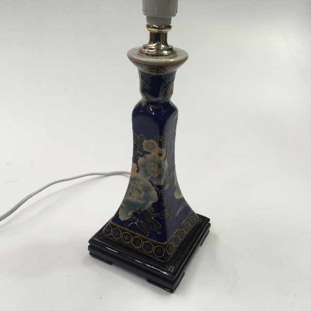 LAMP, Base (Table), Asian - Blue Floral, Tapered